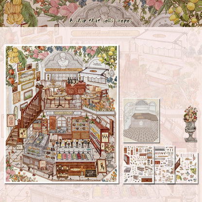 Elegant Retreat 3D Sticker | 2 Cute Miniature Scenes