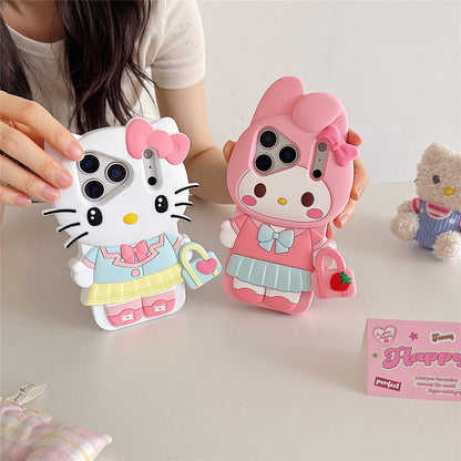 Cute Animal Holding a Bag Silicone Phone Case