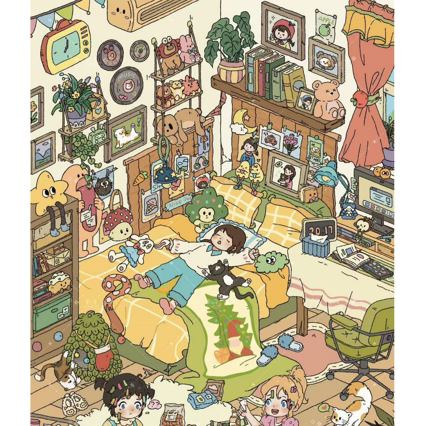 Heart's Dwelling 3D Sticker | 2 Cute Miniature Scenes