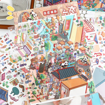 The Warmth of Everyday Life 3D Sticker | 2 Cute Miniature Scenes
