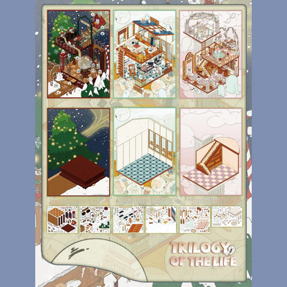 Trilogy of the Life 3D Sticker | 3 Cute Miniature Scenes