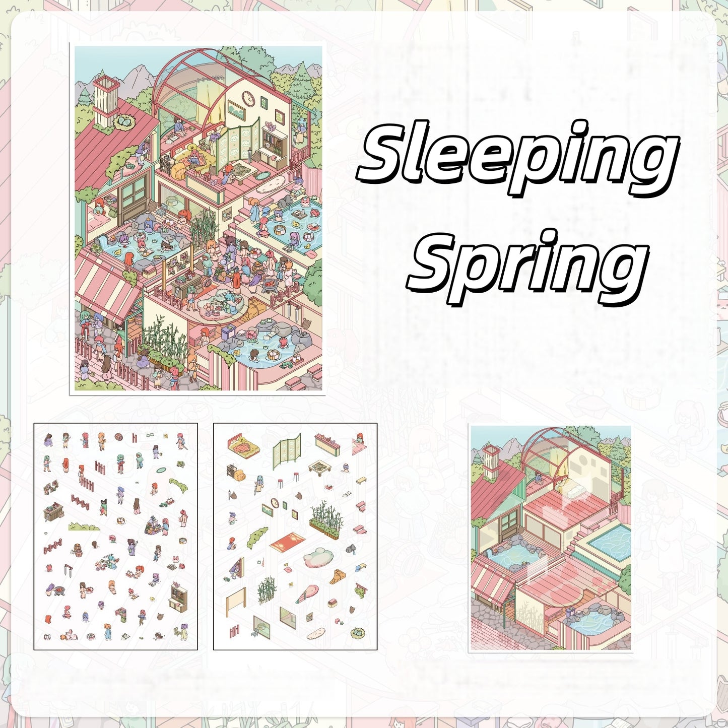 Adventure Notebook 3D Sticker | 4 Cute Miniature Scenes