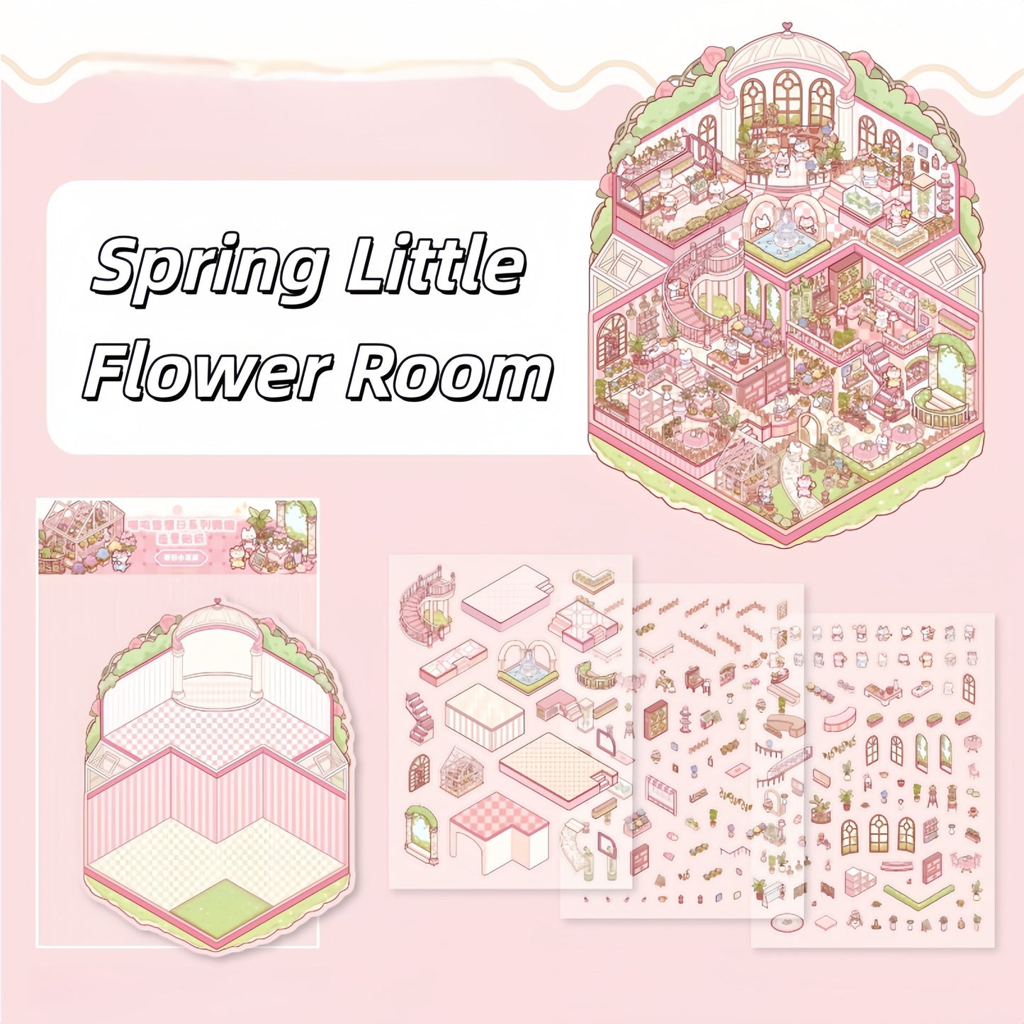 Kitten‘s Fantasy 3D Sticker | 3 Cute Miniature Scene