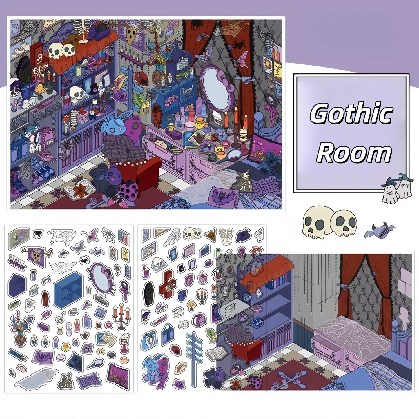 Dream Room 3D Sticker | 4 Cute Miniature Scene