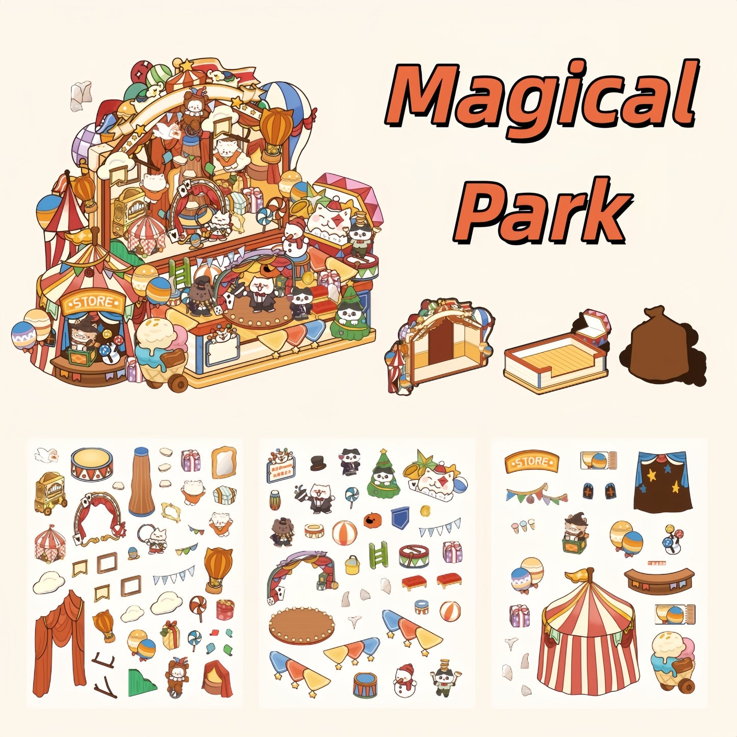 Secret Chamber Escape 3D Sticker | 4 Cute Miniature Scenes