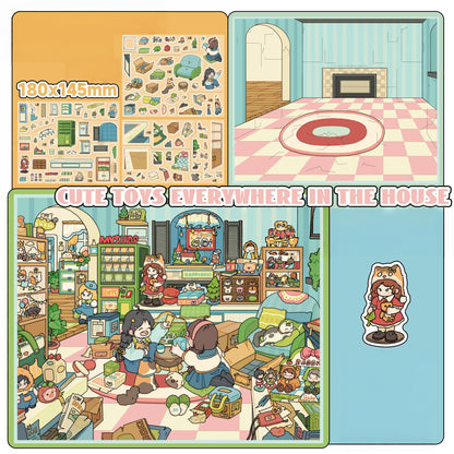 Warm Daily 3D Sticker | 4 Cute Miniature Scenes