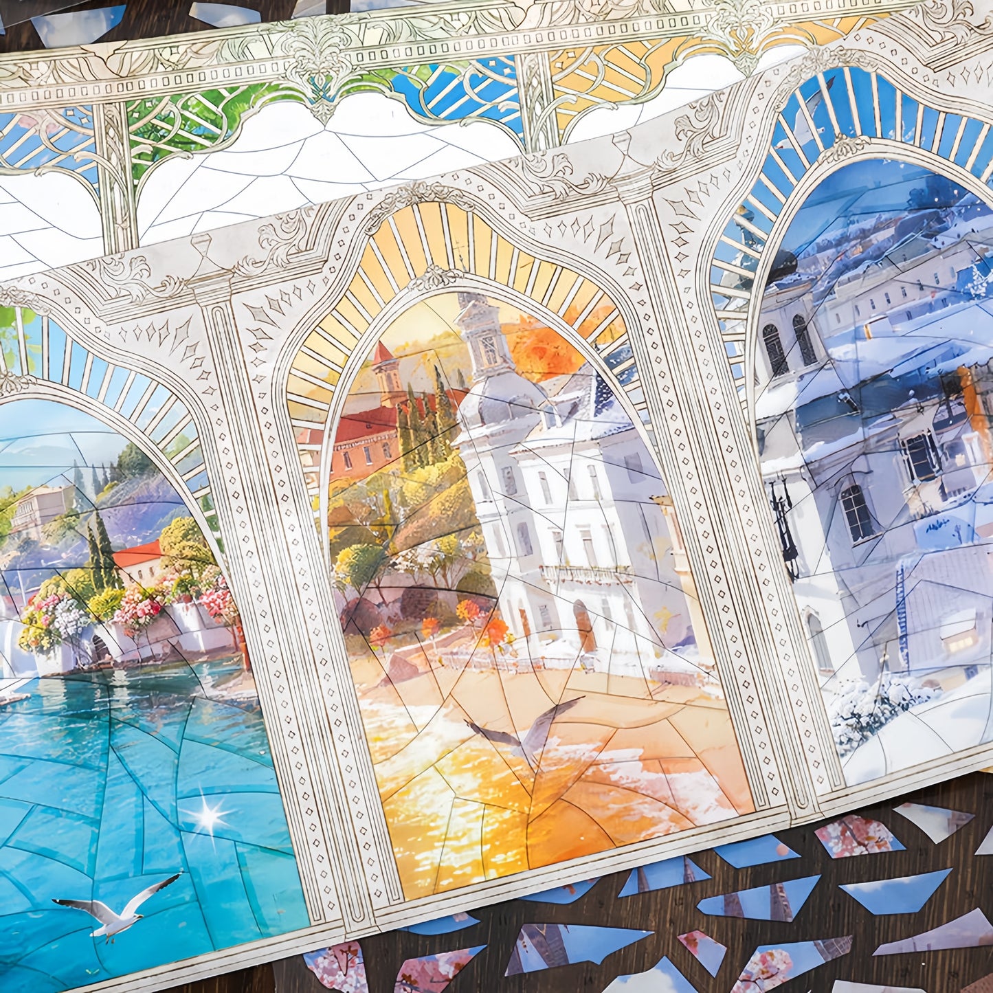 Scenic Journey 3D Sticker | 4 Cute Miniature Scenes