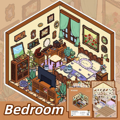 Artist's Home 3D Sticker | 4 Cute Miniature Scenes