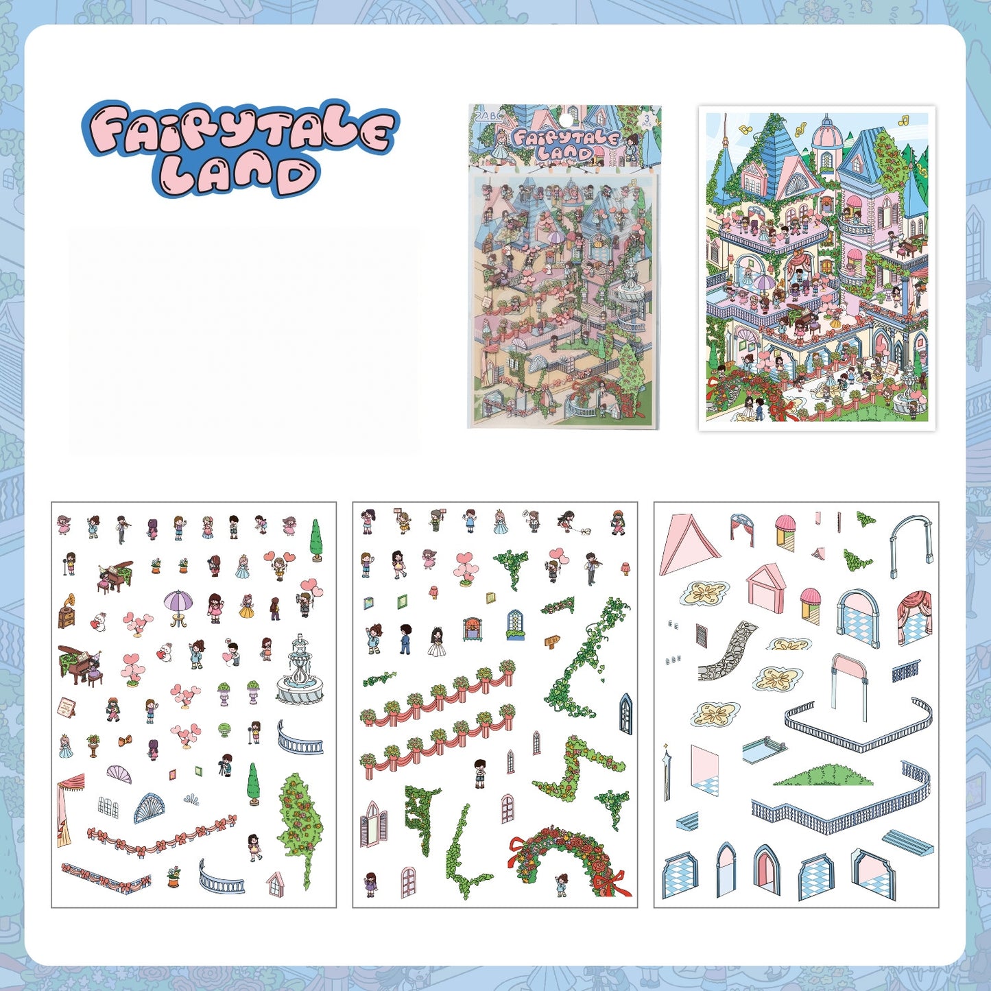 Dream Life 3D Sticker | 4 Cute Miniature Scenes