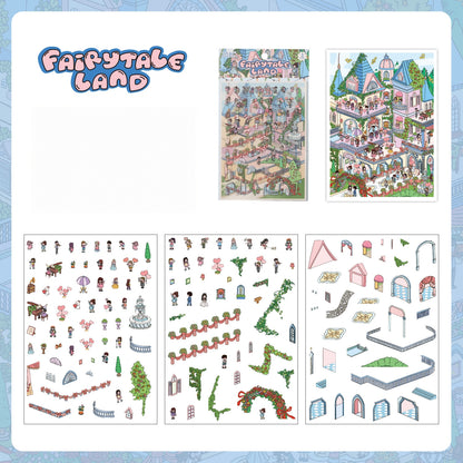 Dream Life 3D Sticker | 4 Cute Miniature Scenes