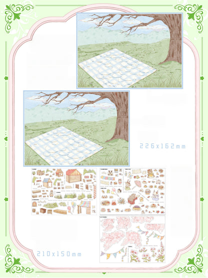 A Year of Festivals 3D Sticker | 4 Cute Miniature Scenes