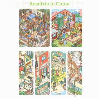 Roadtrip in China 3D Sticker | 6 Cute Miniature Scenes