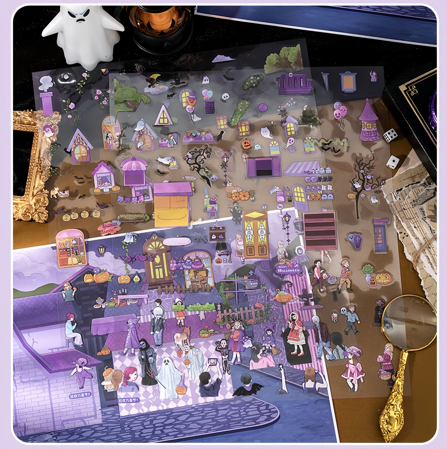 Happy Festival 3D Sticker | 2 Cute Miniature Scenes