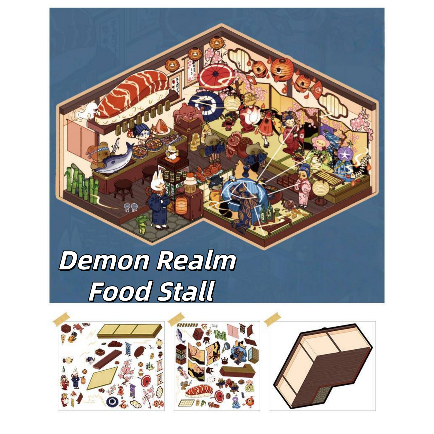 Ghost Series 3D Sticker | 3 Cute Miniature Scenes