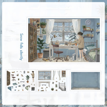 Floating Light Atlas 3D Sticker | 4 Cute Miniature Scenes