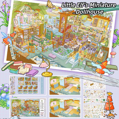 Dreamy Dwellings 3D Sticker | 3 Cute Miniature Scenes