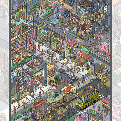 City Center 3D Sticker | 2 Cute Miniature Scenes