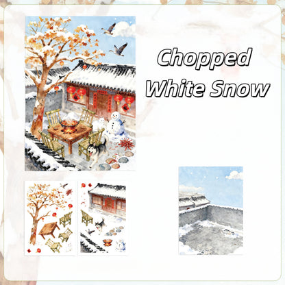 Ancient Chinese Courtyard 3D Sticker | 4 Cute Miniature Scenes