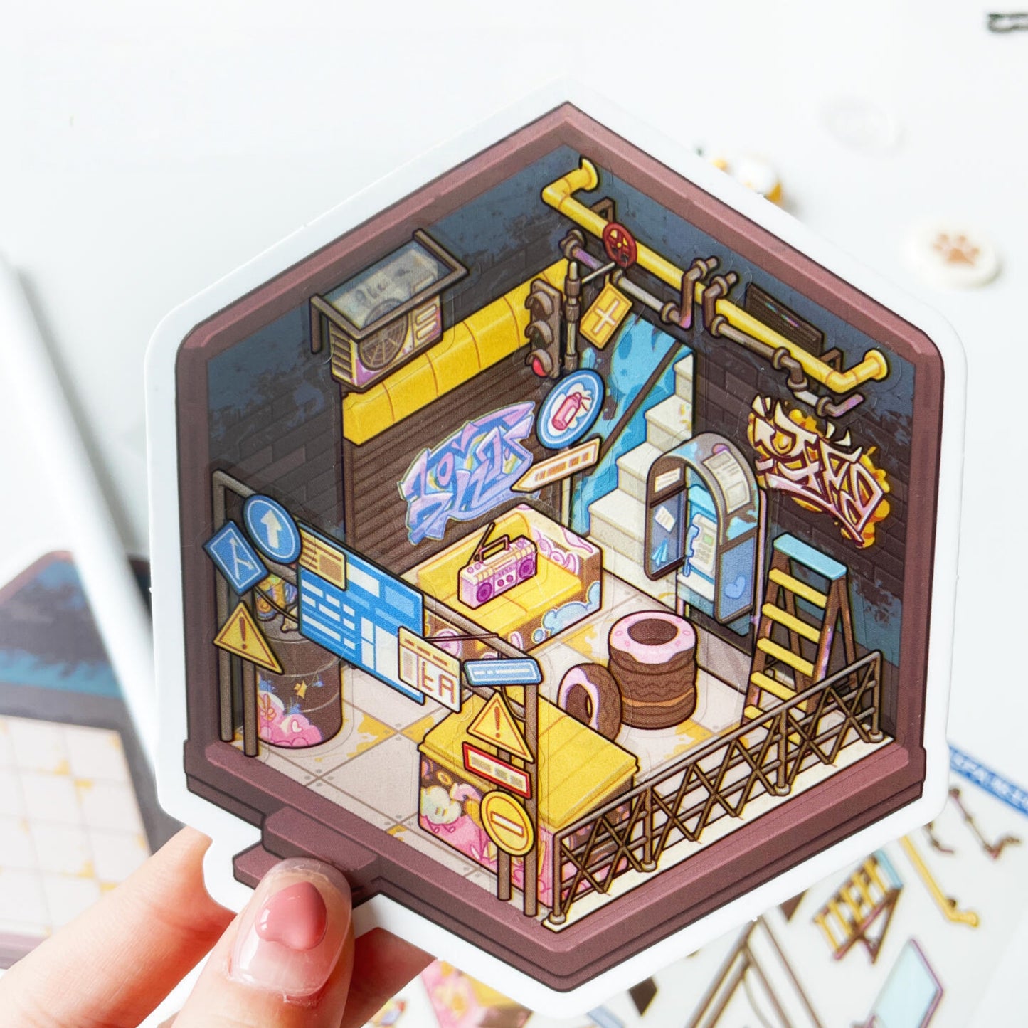 Mini Rooms 3D Sticker Book