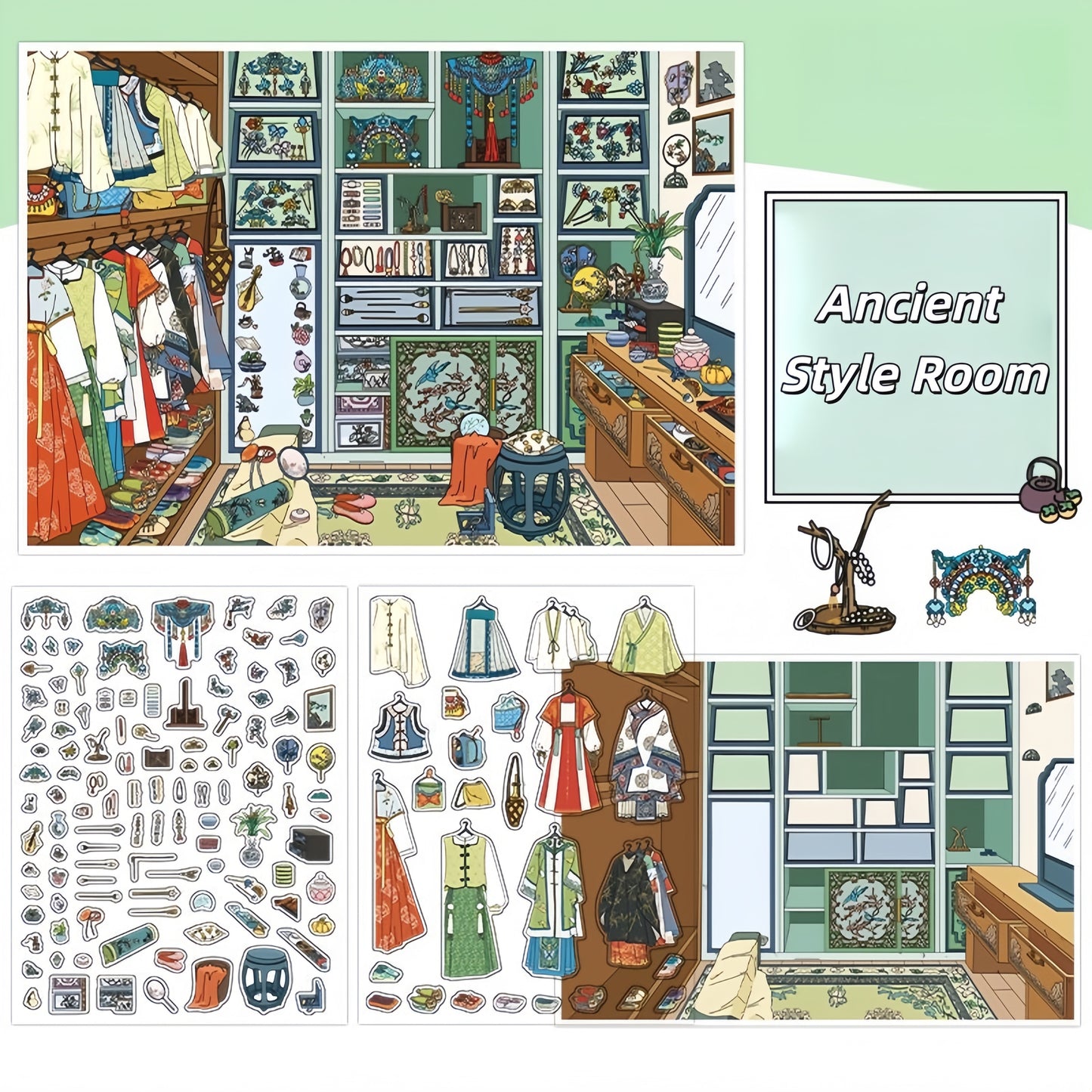 Dream Room 3D Sticker | 4 Cute Miniature Scene
