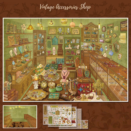 Vintage Life 3D Sticker | 2 Cute Miniature Scenes