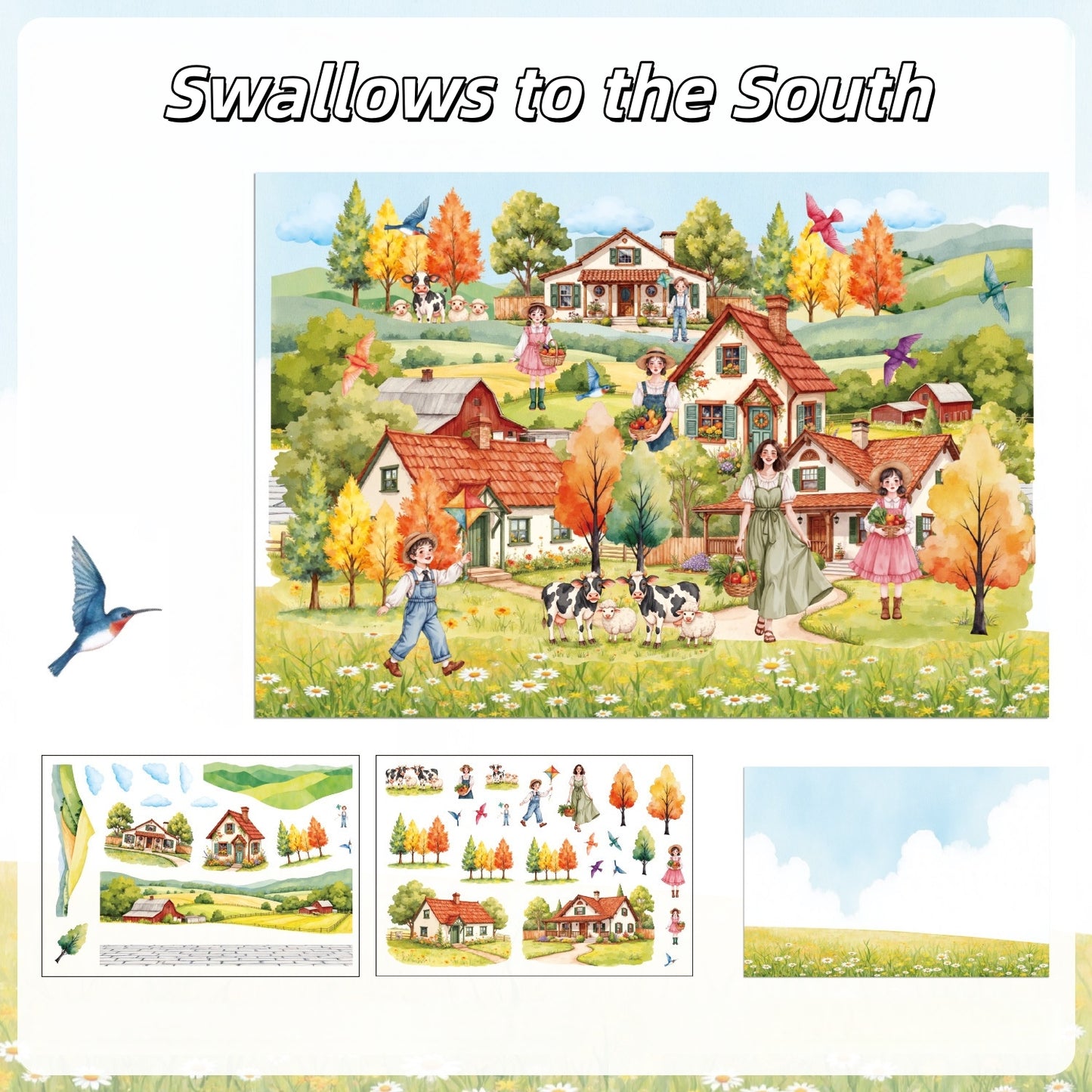 Scenery and Beauty 3D Sticker | 4 Cute Miniature Scene