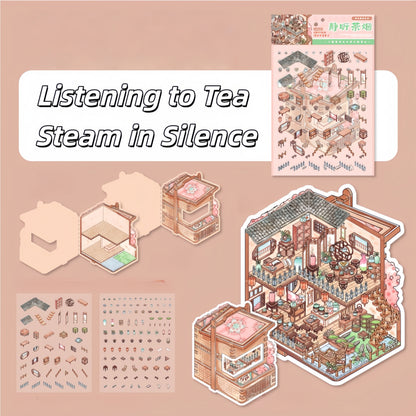 Flip Building 3D Sticker | 6 Cute Miniature Scene