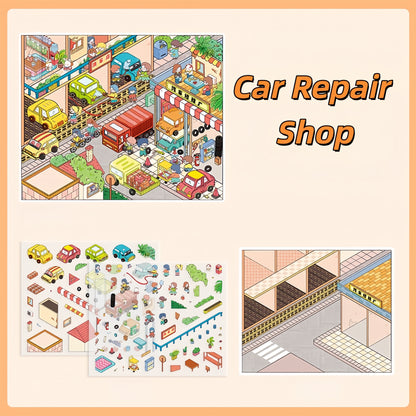 Fun Factory 3D Sticker | 4 Cute Miniature Scenes