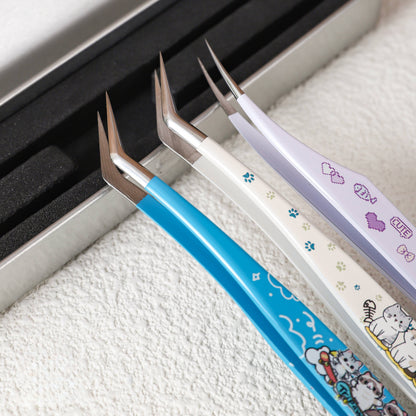 Cat-Themed Professional Sticker Tweezers