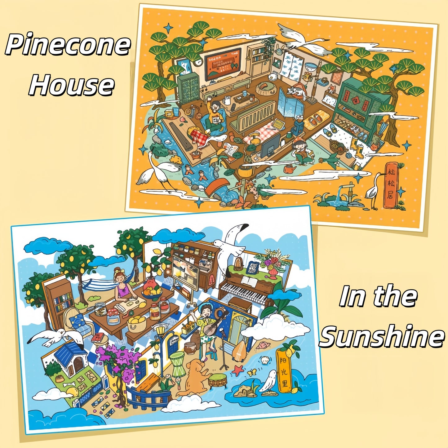 The Warmth of Everyday 3D Sticker | 6 Cute Miniature Scenes