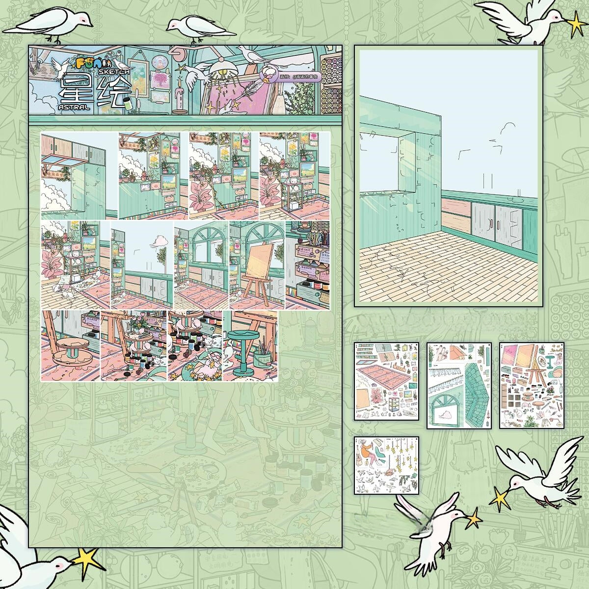 Whimsical Life 3D Sticker | 5 Cute Miniature Scenes