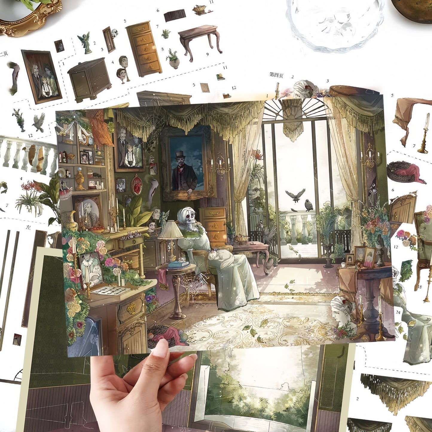 Last Bloom 3D Sticker | 2 Cute Miniature Scenes