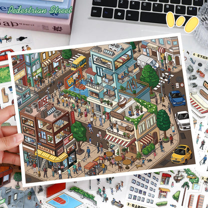 Streetscape 3D Sticker | 2 Cute Miniature Scenes