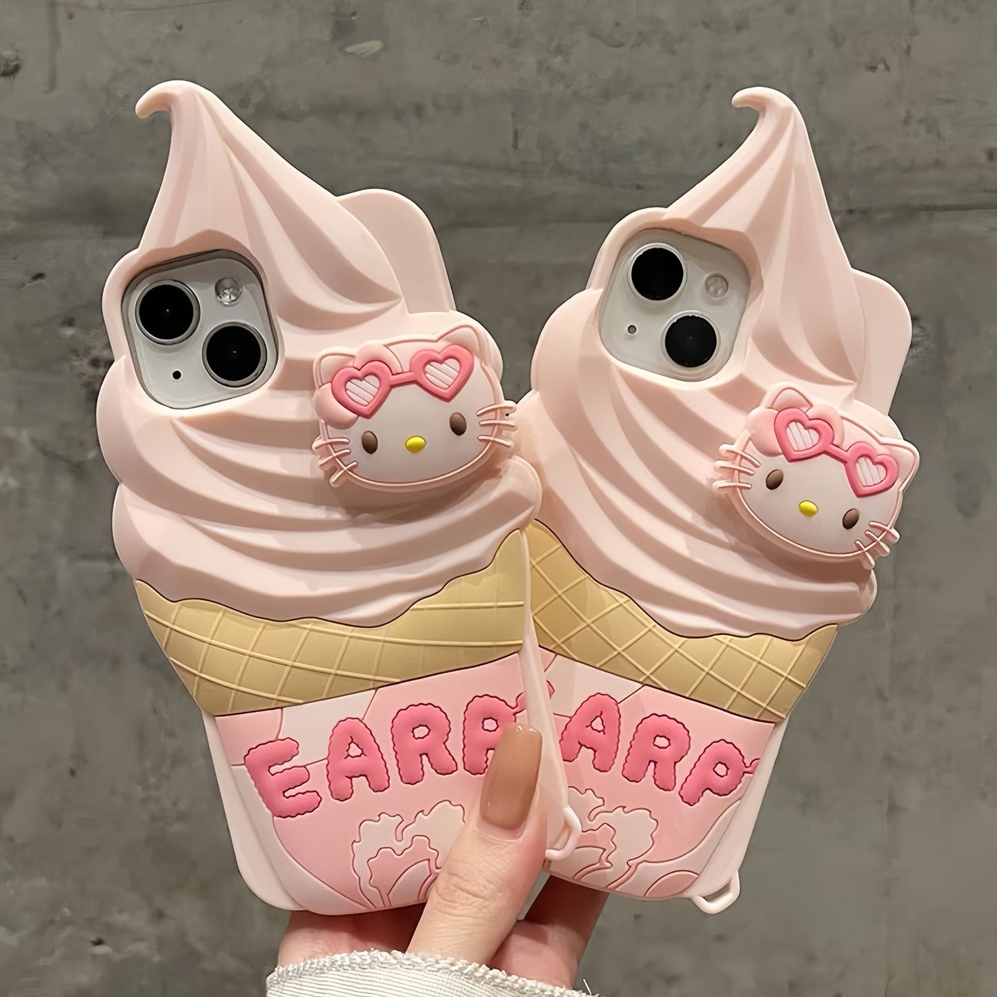 Cute Cat Ice Cream Silicone Phone Case