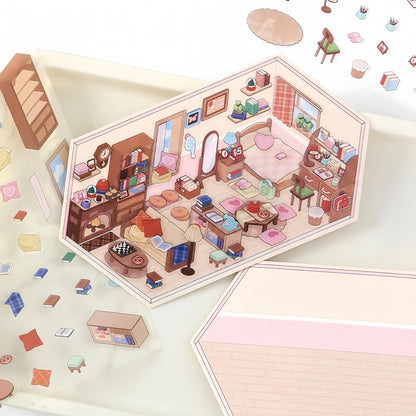Small Corner Series 3D Sticker | 4 Cute Miniature Scenes