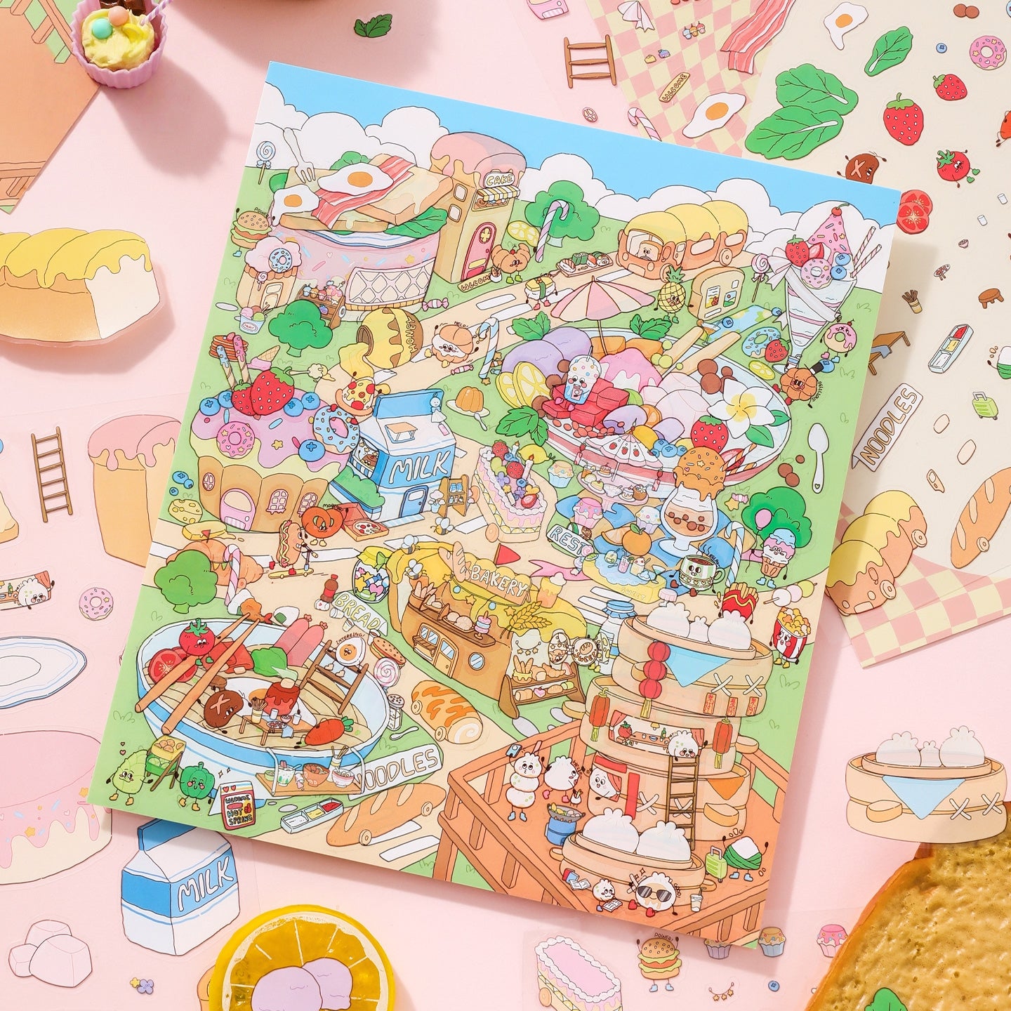 Flavor World 3D Sticker | 2 Cute Miniature Scenes
