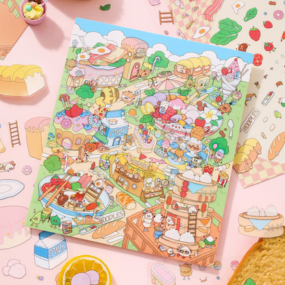 Flavor World 3D Sticker | 2 Cute Miniature Scenes