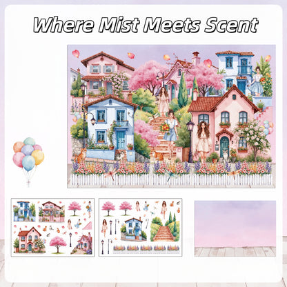 Scented Veil 3D Sticker | 4 Cute Miniature Scenes