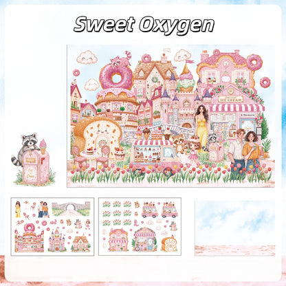 Breath of Blossoms 3D Sticker | 4 Cute Miniature Scenes