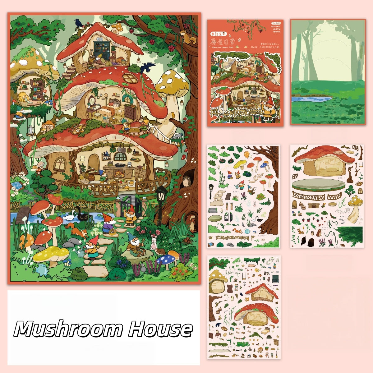 Little Folk Diaries 3D Sticker | 2 Cute Miniature Scenes