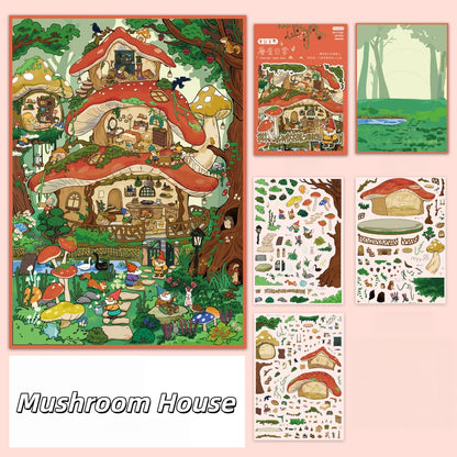 Little Folk Diaries 3D Sticker | 2 Cute Miniature Scenes