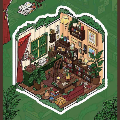 Green Invasion 3D Sticker | 4 Cute Miniature Scenes