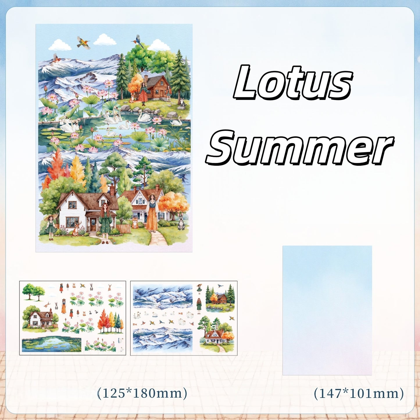 Poetic Dreams 3D Sticker | 4 Cute Miniature Scene