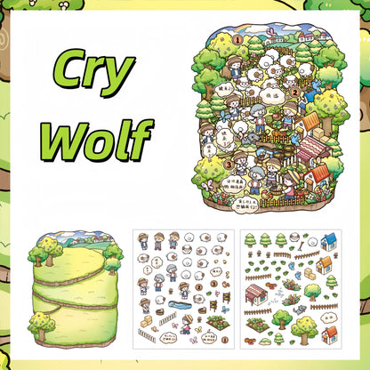 Little Fables 3D Sticker | 4 Cute Miniature Scenes