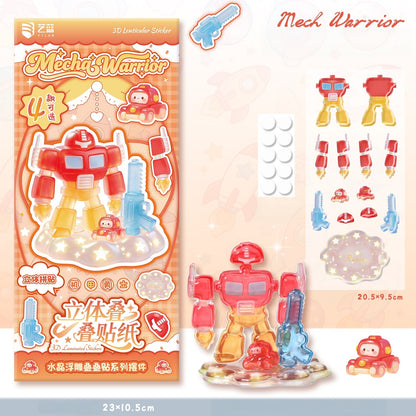 Playful Worlds 3D Stackable Stickers | 6 Cute Miniature Themes