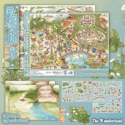 Vivian’s Wonderland 3D Sticker | 4 Cute Miniature Scenes
