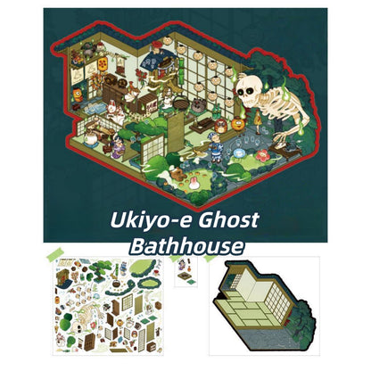 Ghost Series 3D Sticker | 3 Cute Miniature Scenes