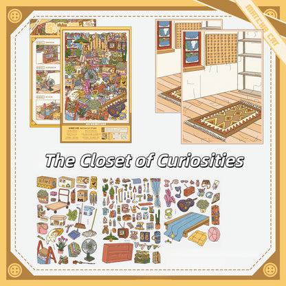 Maximalist Nook 3D Sticker | 4 Cute Miniature Scenes