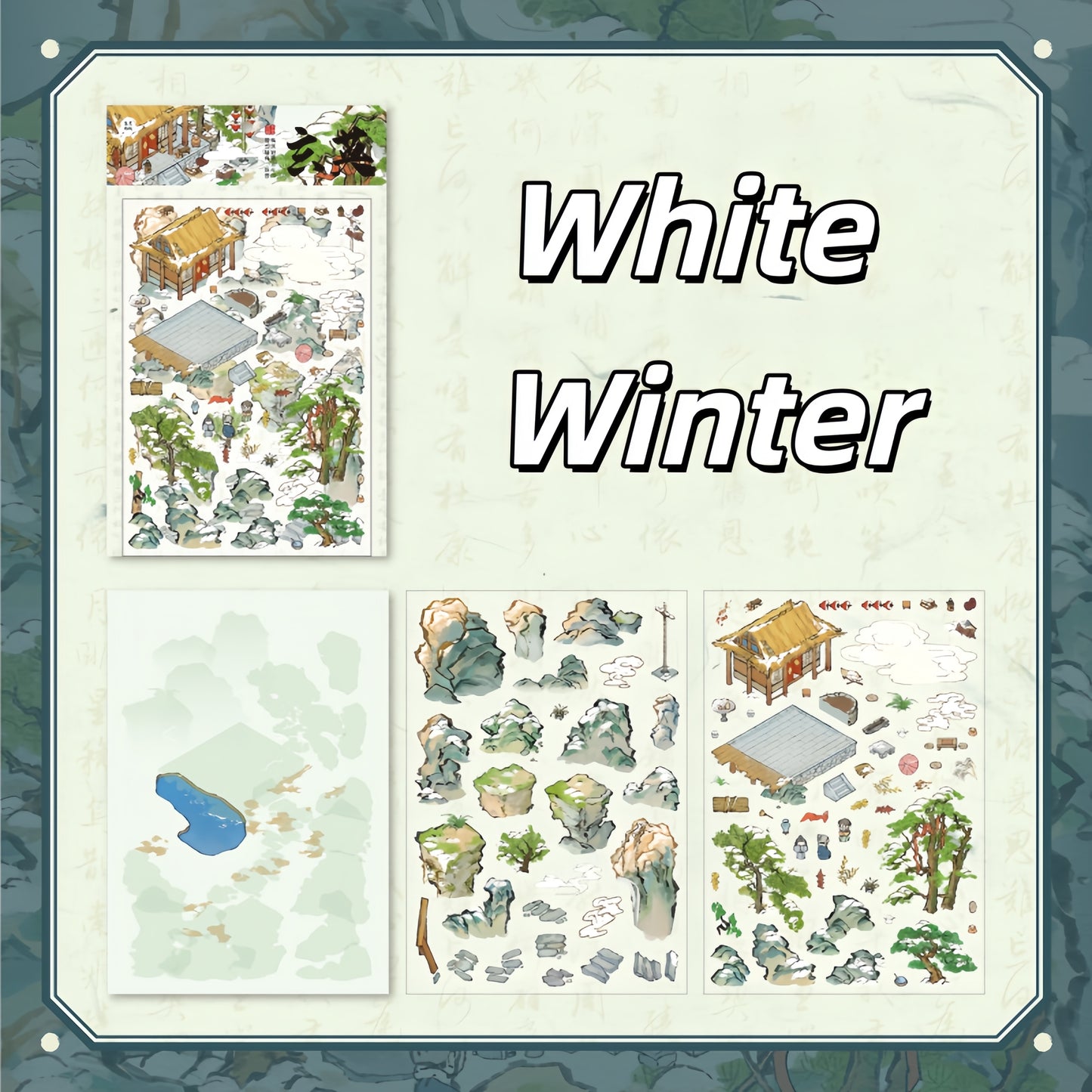 Poetic Seasons 3D Sticker | 4 Cute Miniature Scene
