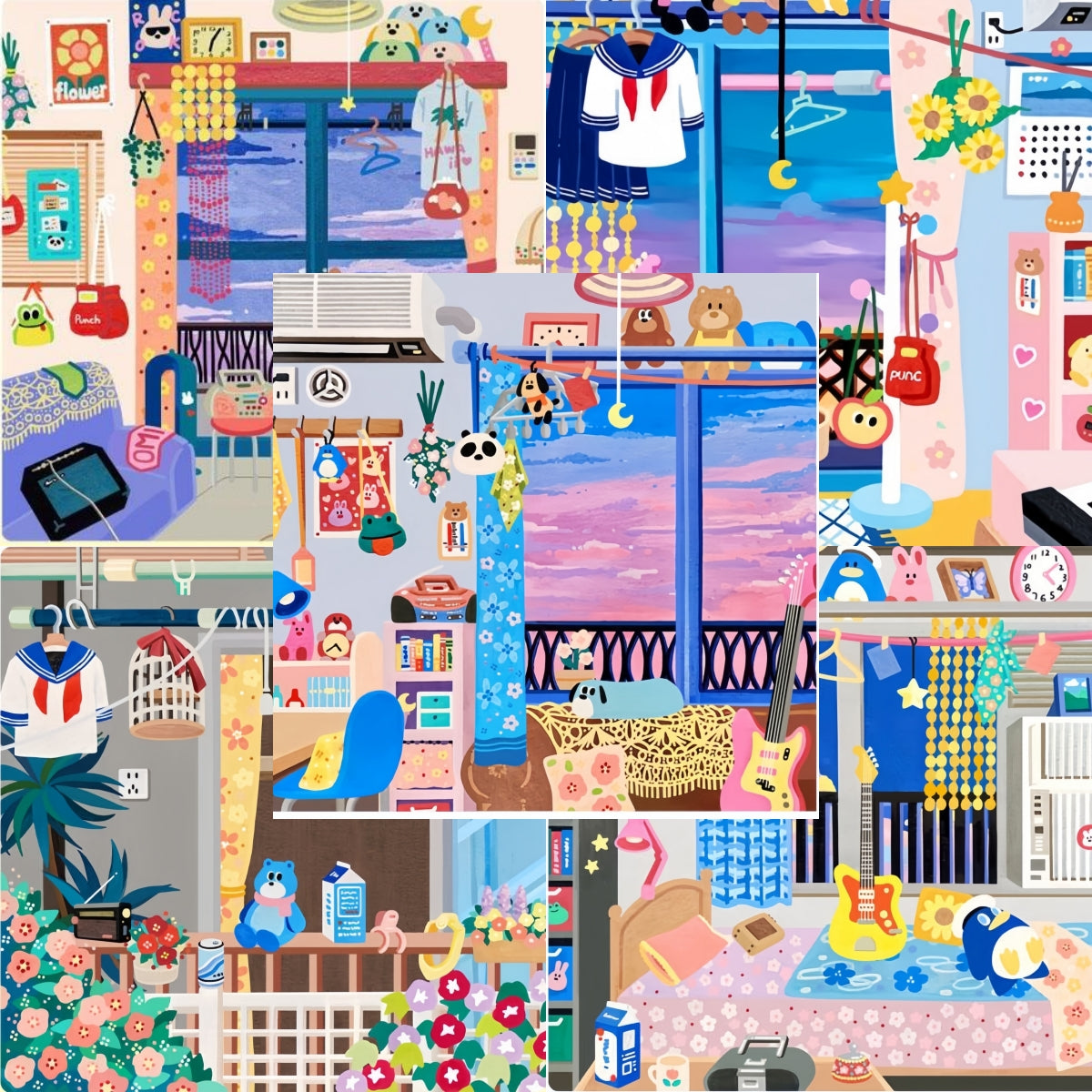 Dream in My Dreamy Room 3D Sticker | 5 Cute Miniature Scenes